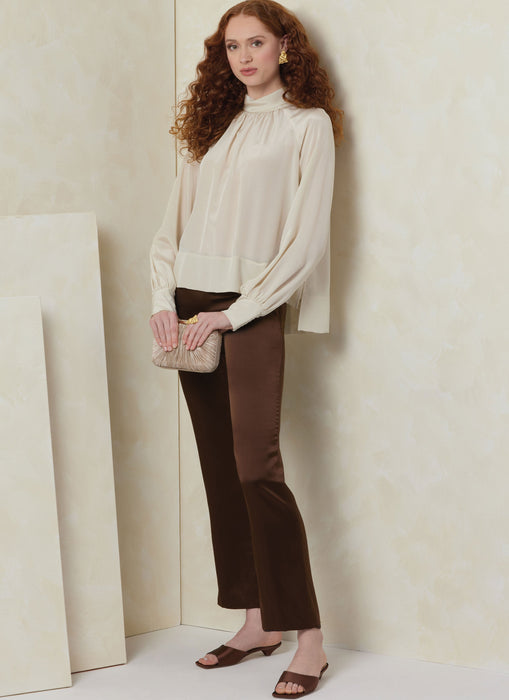 Vogue Sewing Pattern 2090 Rolled collar Top from Jaycotts Sewing Supplies