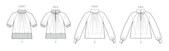 Vogue Sewing Pattern 2090 Rolled collar Top from Jaycotts Sewing Supplies
