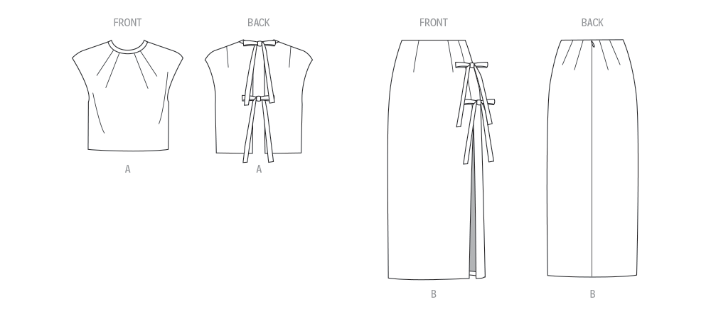 Vogue Sewing Pattern 2096 Top and Skirt from Jaycotts Sewing Supplies