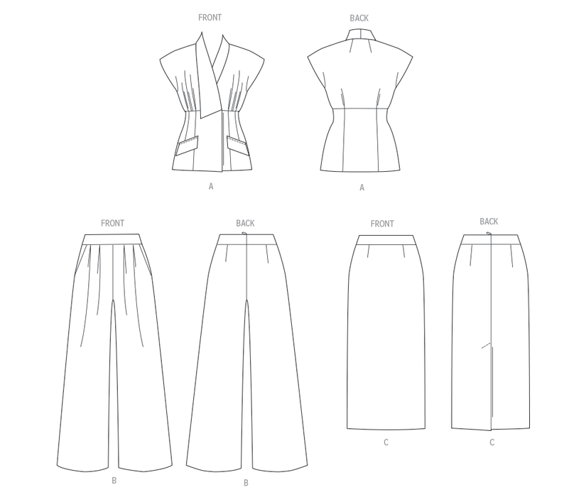 Vogue Sewing Pattern 2097 Top, Skirt and Trousers from Jaycotts Sewing Supplies