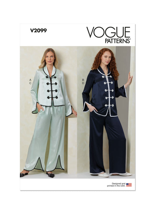 Vogue Sewing Pattern 2099 Pjamas from Jaycotts Sewing Supplies