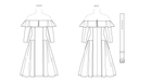 Vogue sewing pattern 2104 Off-the-shoulder midi dress from Jaycotts Sewing Supplies