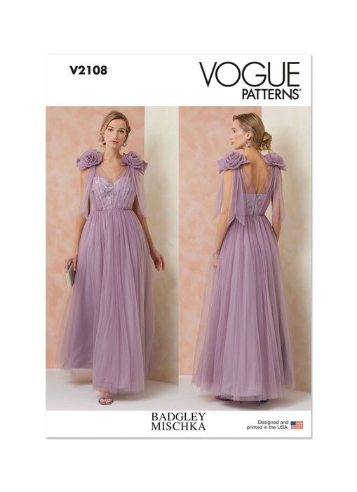 Vogue sewing pattern 2108 Floor length dress by  Badgley Mischka from Jaycotts Sewing Supplies