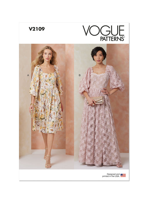 Vogue sewing pattern 2109 Misses' Gown in Two Lengths from Jaycotts Sewing Supplies