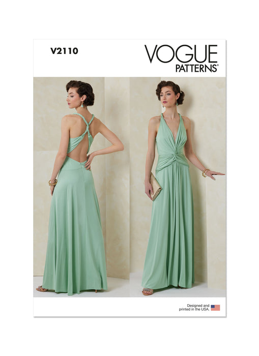 Vogue sewing pattern 2110 Draped halter style Gown from Jaycotts Sewing Supplies