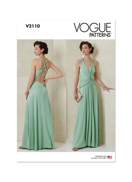 Vogue sewing pattern 2110 Draped halter style Gown from Jaycotts Sewing Supplies