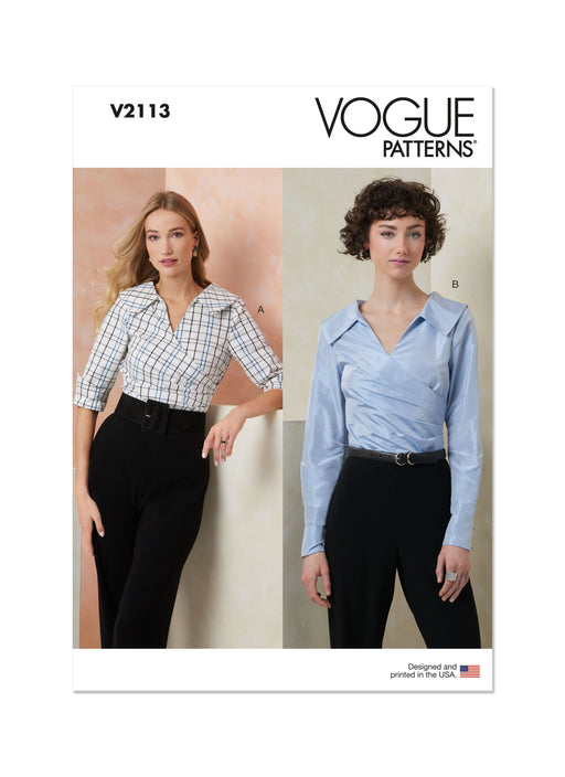 Vogue sewing pattern 2113 Fitted, V-neck tops from Jaycotts Sewing Supplies