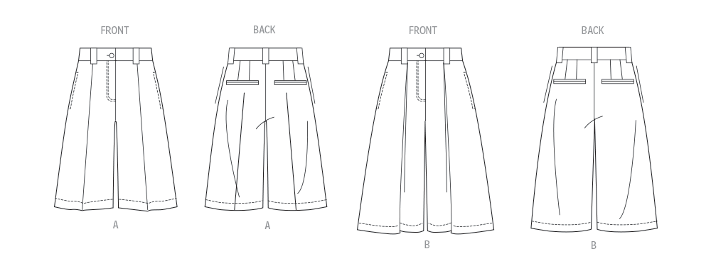 Vogue sewing pattern 2115 Wide leg shorts from Jaycotts Sewing Supplies