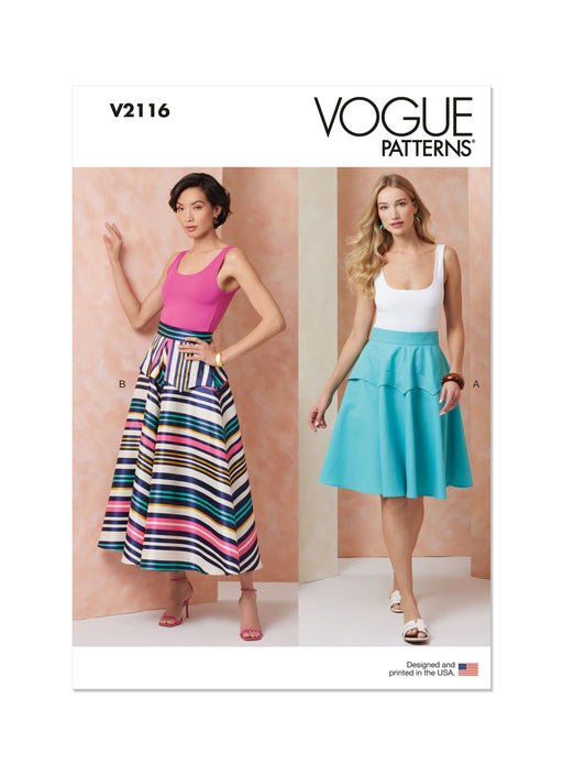 Vogue sewing pattern 2116 Peplum Skirt from Jaycotts Sewing Supplies