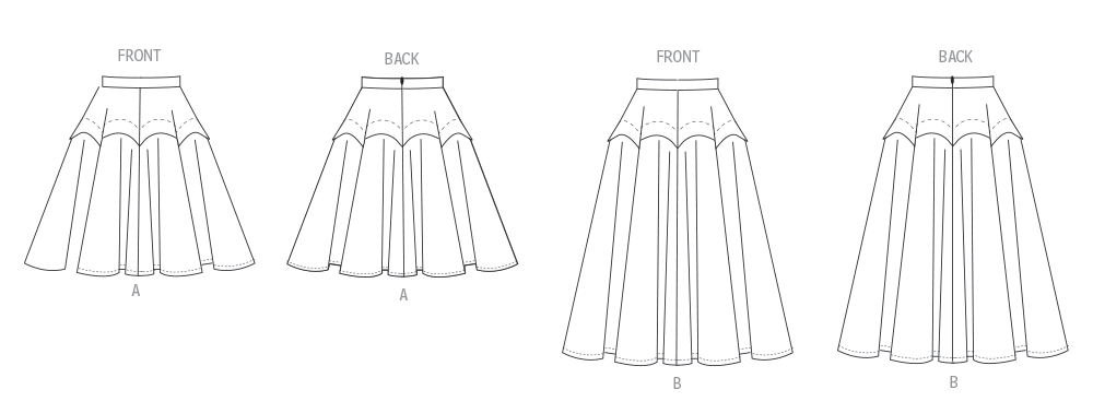 Vogue sewing pattern 2116 Peplum Skirt from Jaycotts Sewing Supplies