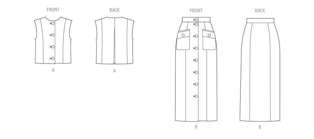Vogue sewing pattern 2118 Top and Skirt from Jaycotts Sewing Supplies