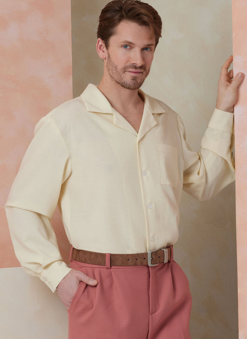 Vogue sewing pattern 2120 Men's Slouchy fit shirt from Jaycotts Sewing Supplies