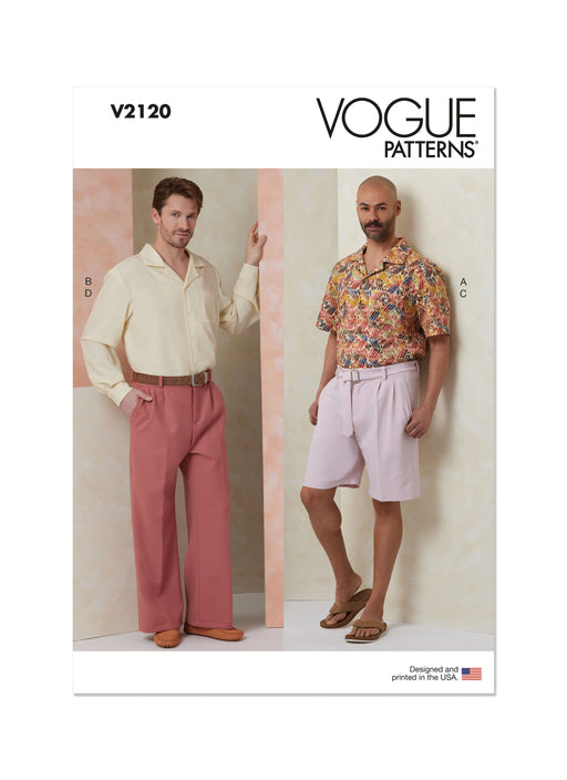 Vogue sewing pattern 2120 Men's Slouchy fit shirt from Jaycotts Sewing Supplies