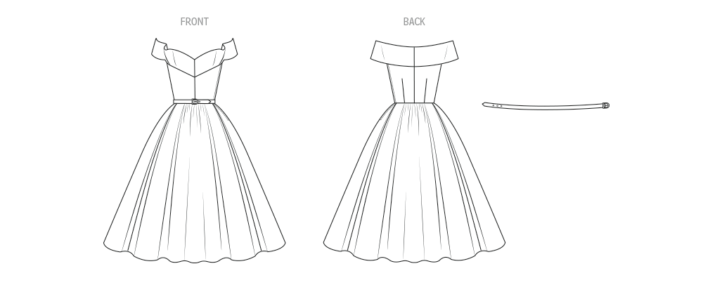 Vogue sewing pattern 2123 1950's Evening Dress from Jaycotts Sewing Supplies