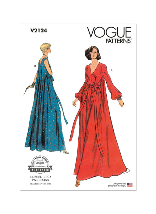Vogue sewing pattern 2124 1970's Loungewear from Jaycotts Sewing Supplies