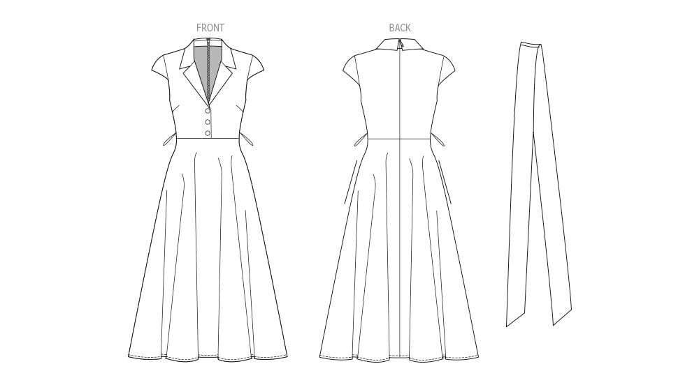 Vogue Patterns 2149 Misses' Fit and Flare Midi Shirtdress and Sash by Badgley Mischka from Jaycotts Sewing Supplies