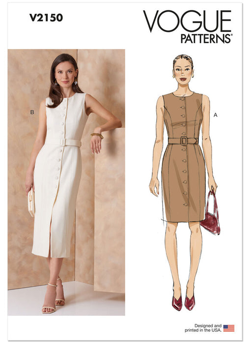 Vogue Patterns 2150 Misses' and Miss Petite Button Front Dress from Jaycotts Sewing Supplies