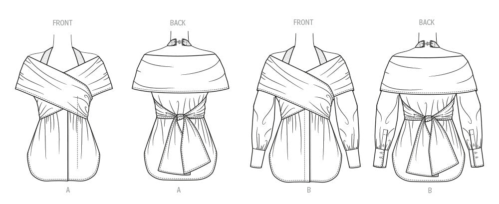 Vogue Patterns 2158 Misses' Draped Top with Sleeve Variations from Jaycotts Sewing Supplies