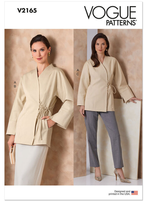 Vogue Patterns 2165 Misses' Wrap Jacket, Slim Midi Skirt and Straight Leg Pants from Jaycotts Sewing Supplies