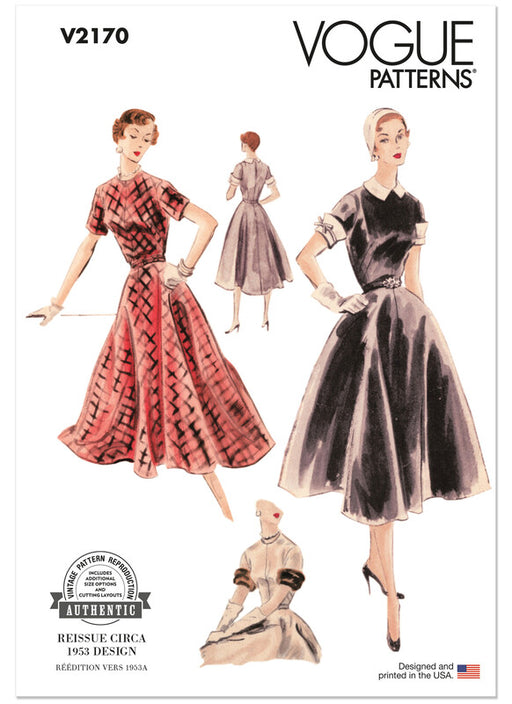 Vogue Patterns 2170 Misses' Vintage 1950's Dress from Jaycotts Sewing Supplies
