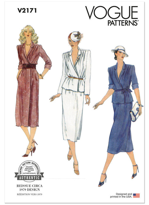 Vogue Patterns 2171 Misses' Vintage Dress, Top and Skirt from Jaycotts Sewing Supplies