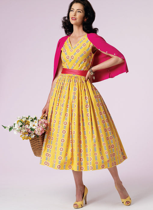 Vogue Pattern 8789 Vintage 1957 Dress and Cummerbund | Easy from Jaycotts Sewing Supplies