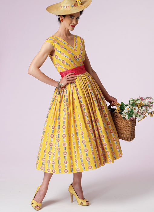 Vogue Pattern 8789 Vintage 1957 Dress and Cummerbund | Easy from Jaycotts Sewing Supplies