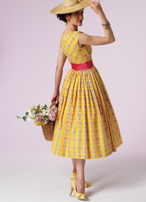 Vogue Pattern 8789 Vintage 1957 Dress and Cummerbund | Easy from Jaycotts Sewing Supplies