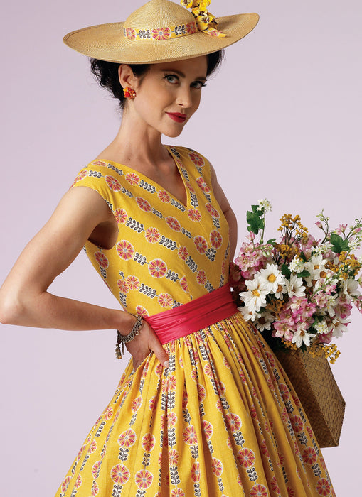 Vogue Pattern 8789 Vintage 1957 Dress and Cummerbund | Easy from Jaycotts Sewing Supplies