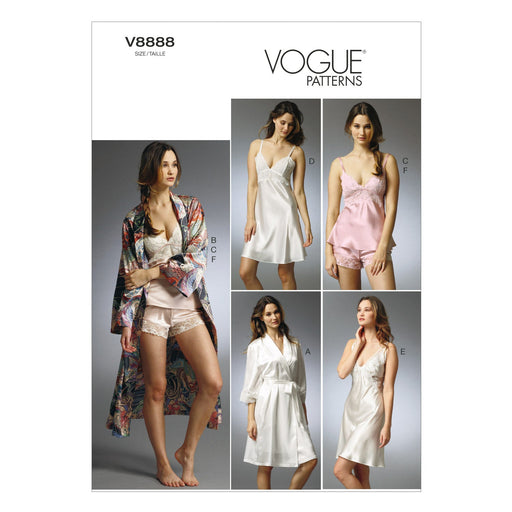 Vogue Pattern 8888 Misses' Robe, Slip, Camisole and Panties from Jaycotts Sewing Supplies