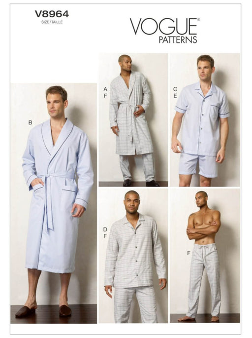 Vogue Pattern 8964 Men's Pyjamas and robe from Jaycotts Sewing Supplies