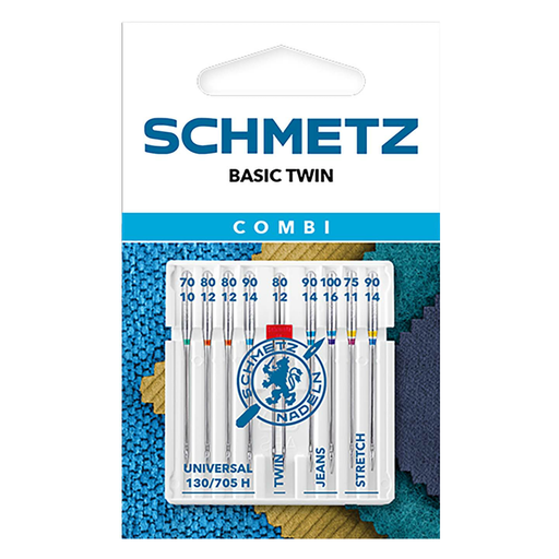 Schmetz Needles Combi Pack with Twin needle | Packs of 10 from Jaycotts Sewing Supplies