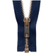 YKK Open End Zip - Medium, Antique Brass colour 560 NAVY from Jaycotts Sewing Supplies
