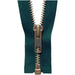 YKK Open End Zip - Medium, Antique Brass 890 Bottle Green from Jaycotts Sewing Supplies