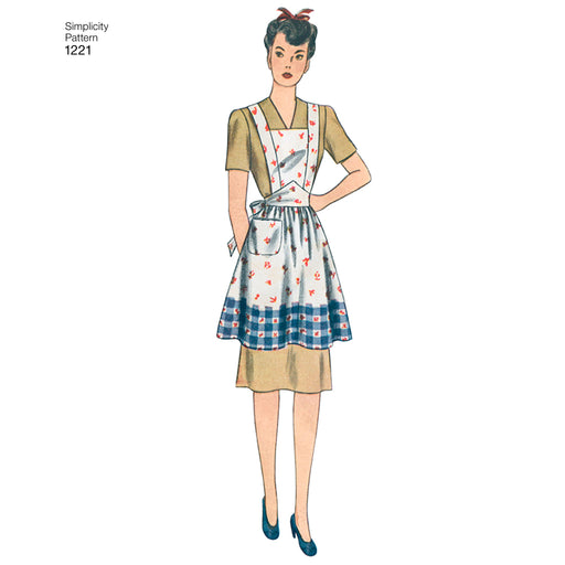 Simplicity Pattern 1221 Vintage 40's Aprons from Jaycotts Sewing Supplies