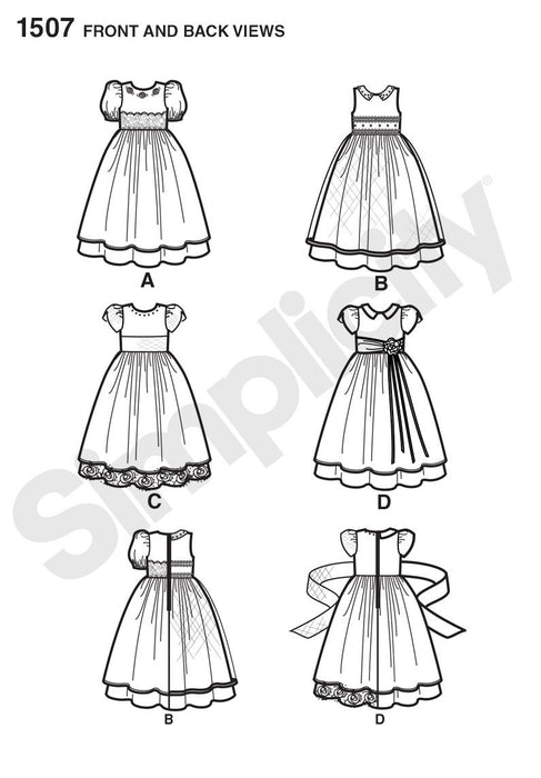 Simplicity Pattern 1507 Toddlers' & Child's dress from Jaycotts Sewing Supplies