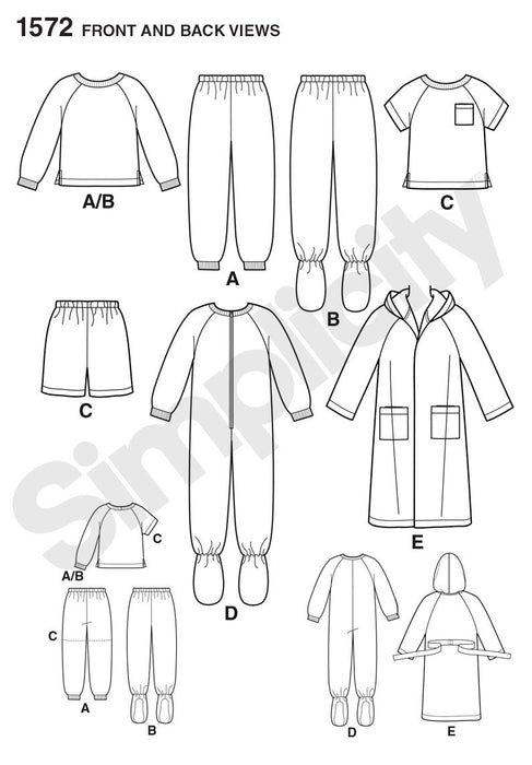 Simplicity Pattern 1572 Toddlers' and child's sleep shirt from Jaycotts Sewing Supplies
