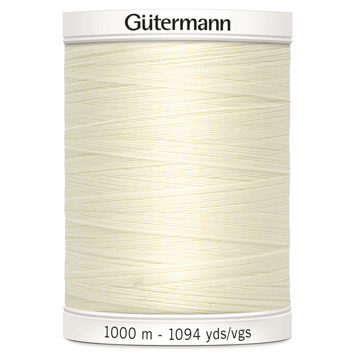 1000m size Sew-All Polyester Sewing Thread Ivory colour from Jaycotts Sewing Supplies