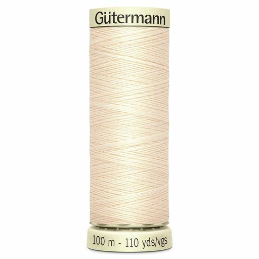 Gutermann Sew All Polyester Sewing Thread, 414 Cream from Jaycotts Sewing Supplies