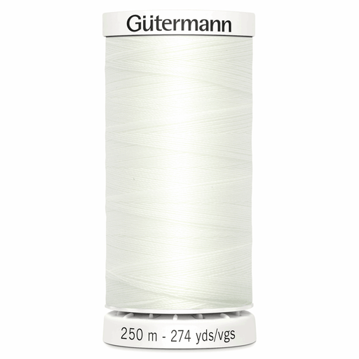250m size Gutermann Sew All Polyester Sewing Thread, 111 Off White from Jaycotts 