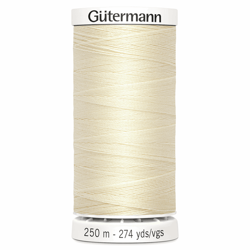 250m size Gutermann Sew All Polyester Sewing Thread, 414 Cream from Jaycotts Sewing Supplies