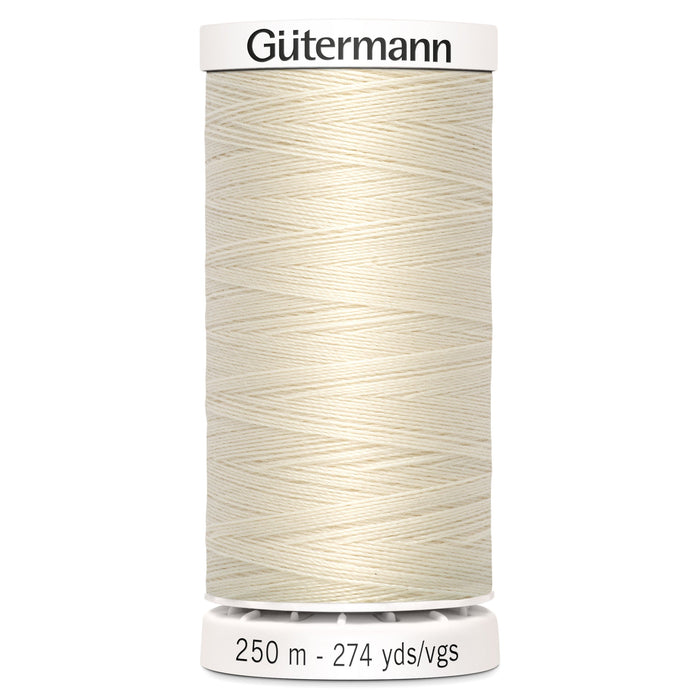 Gutermann Sew All Polyester Sewing Thread, 802 Ecru from Jaycotts Sewing Supplies