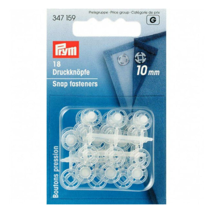 Prym Clear Plastic Press Studs, Sew-On Type from Jaycotts Sewing Supplies