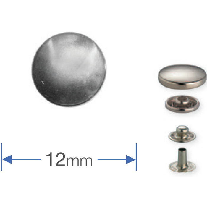 Prym no-sew Press Studs - Silver 12mm from Jaycotts Sewing Supplies