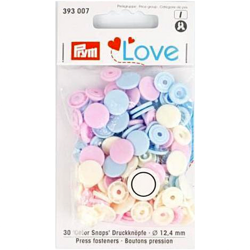 Prym Colour Snaps - pale pink / light blue/ pearl from Jaycotts Sewing Supplies