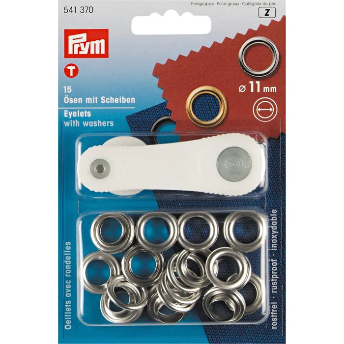 PRYM Metal Eyelets Silver colour, Non-Sew from Jaycotts Sewing Supplies