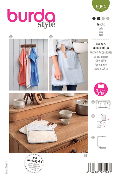 Burda Style Pattern  5994 Creativ Kitchen accessories from Jaycotts Sewing Supplies