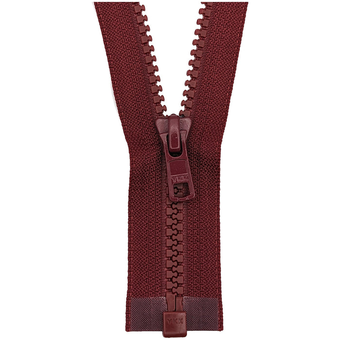 YKK Open End Zip - Medium Plastic | colour 527 Wine from Jaycotts Sewing Supplies