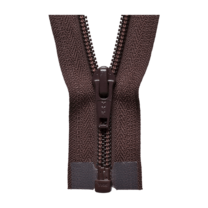 YKK Open End Zip - Medium Nylon | Colour 570 Brown from Jaycotts Sewing Supplies