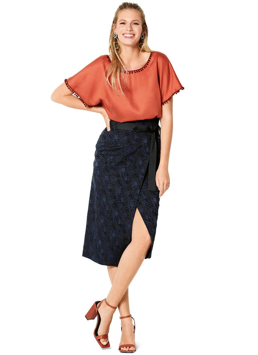 Burda Pattern 6204  Blouse Shirt – Over-cut Shoulders – 
V-neck in Front or Back from Jaycotts Sewing Supplies